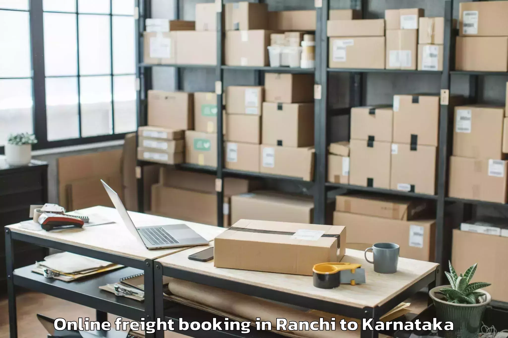 Trusted Ranchi to Mudgere Online Freight Booking